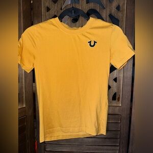 Boys True Religion Mustard Tee with Logo- Size S